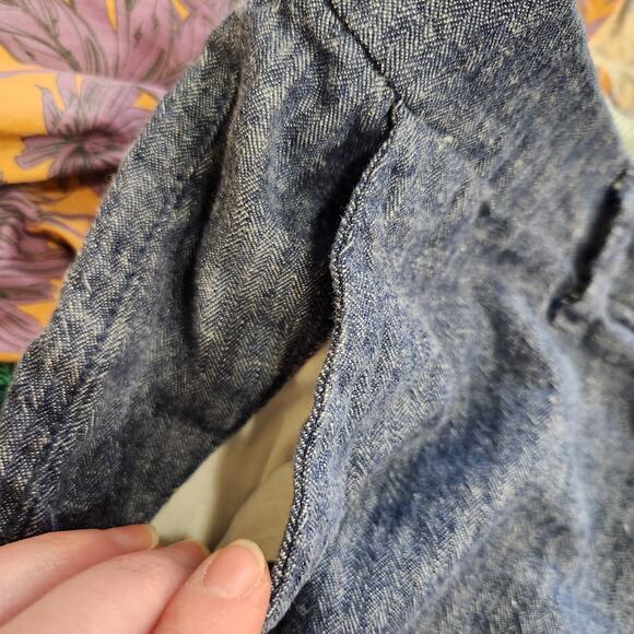 Old Navy Everyday Short Mid Rise Linen Cotton Blend Chambray Blue Plus Size 14 - Picture 9 of 9